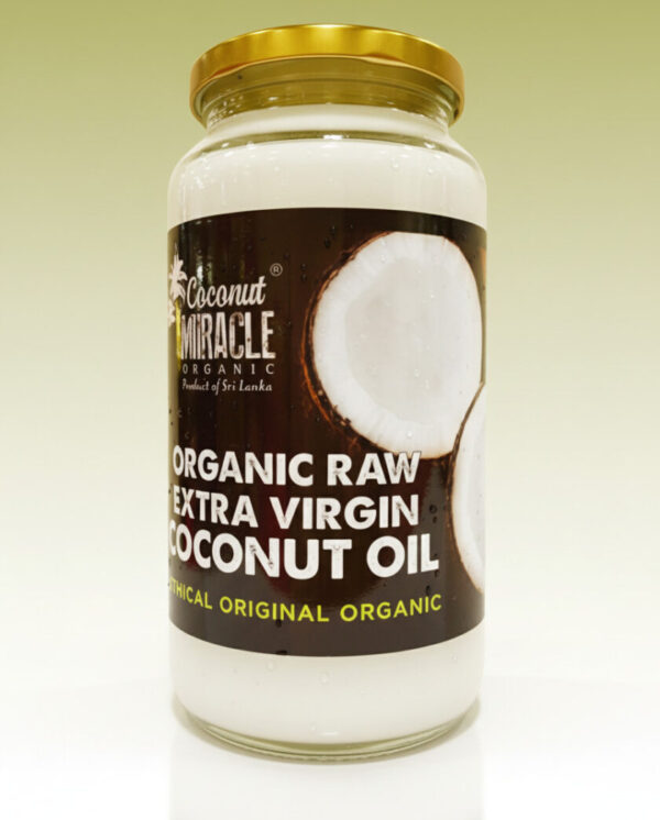 Coconut Miracle Raw Extra Virgin Coconut Oil - Cold Pressed - 1L glass jar