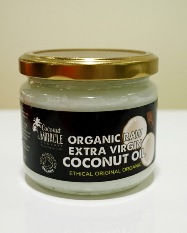Coconut Miracle Raw Extra Virgin Coconut Oil - Cold Pressed - 300ml glass jar