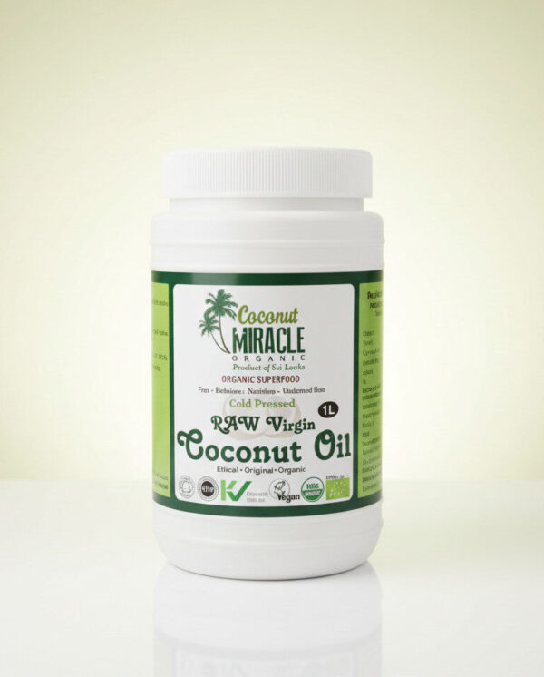 Organic Virgin Coconut Oil - 1L Food Grade Plastic Tub